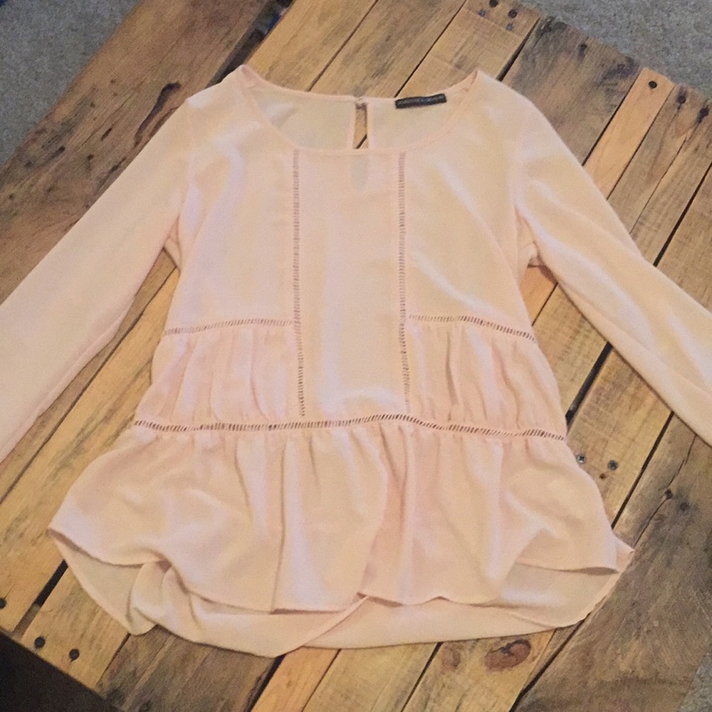 Baby pink detailed blouse